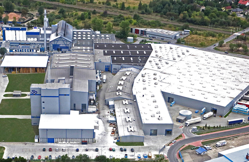 Bird view of production plant Stoelzle Czestochowa Poland