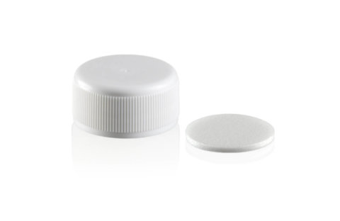 White screw cap with liner
