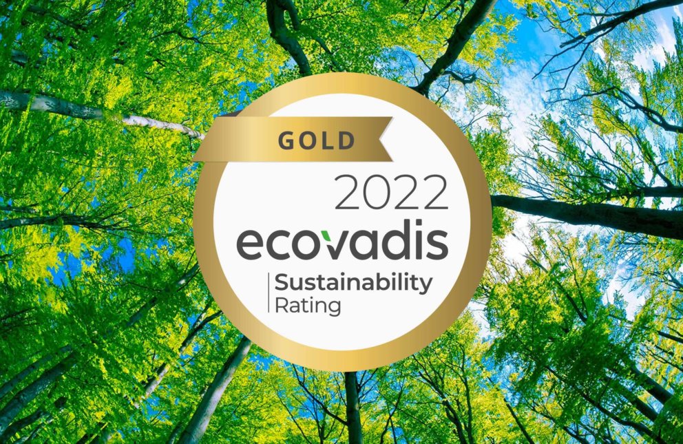 Goldlabel von Ecovadis für Nachhaltigkeit