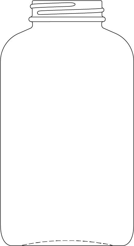 Technical drawing of wide mouth jar 300 ml - article number 74024