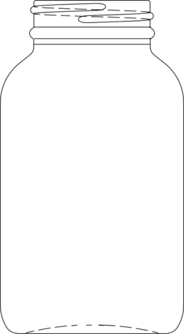 Technical drawing of wide mouth packer 250ml - article number 74024