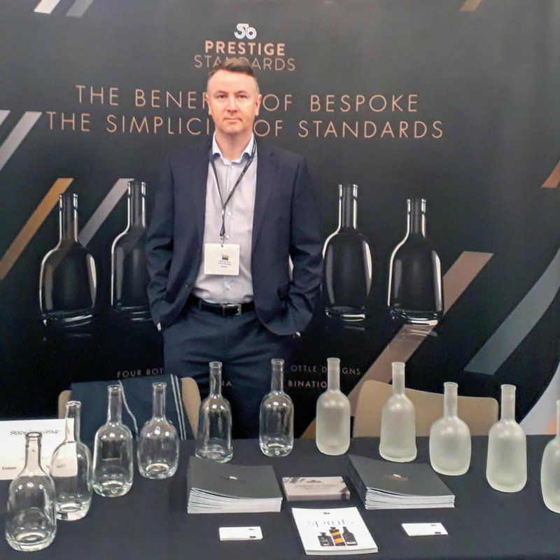 Stoelzle Employee at the booth at Spirits  Packaging Summit Edinborough 2018