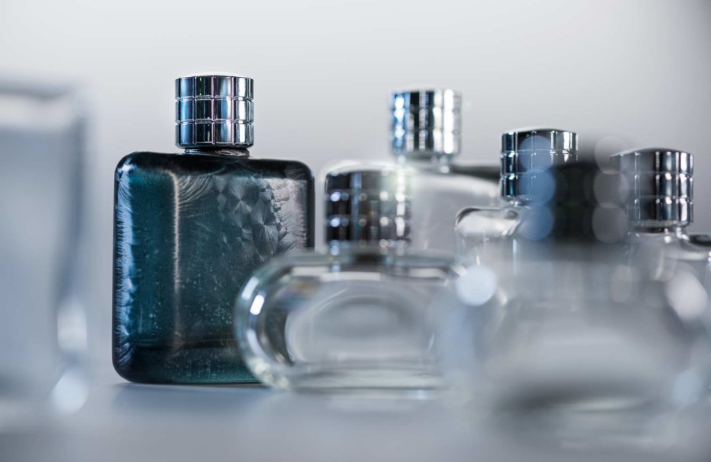 High-end perfumes and cosmetic jars made by Stoelzle