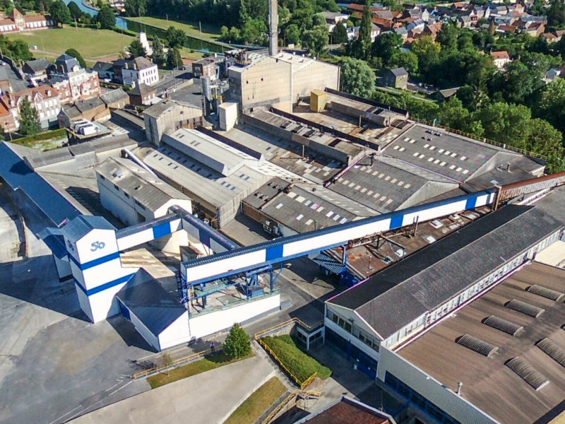 Bird view of production plant Stoelzle Masnieres  France