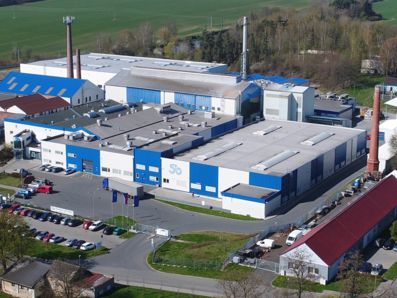 Bird view of production  plant Stoelzle Union Czech Republic