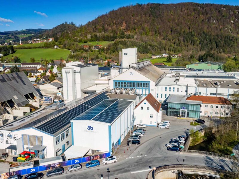 Bird view of production plant Stoelzle Oberglas Austria
