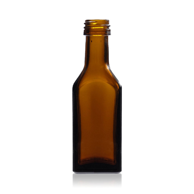 Rechteckige Braunglas Miniatur Flasche für Spirituosen